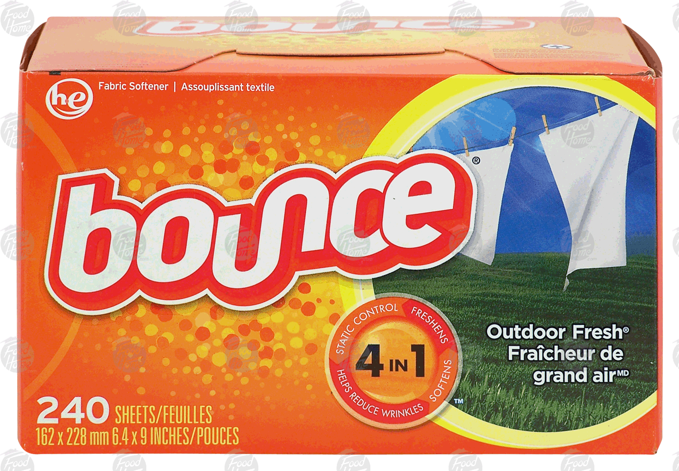 Bounce  fabric softener dryer sheets, outdoor fresh scent Full-Size Picture